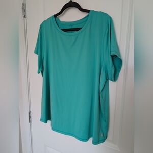 DSG Women's Size 1X Aqua Short Sleeve Active Tee